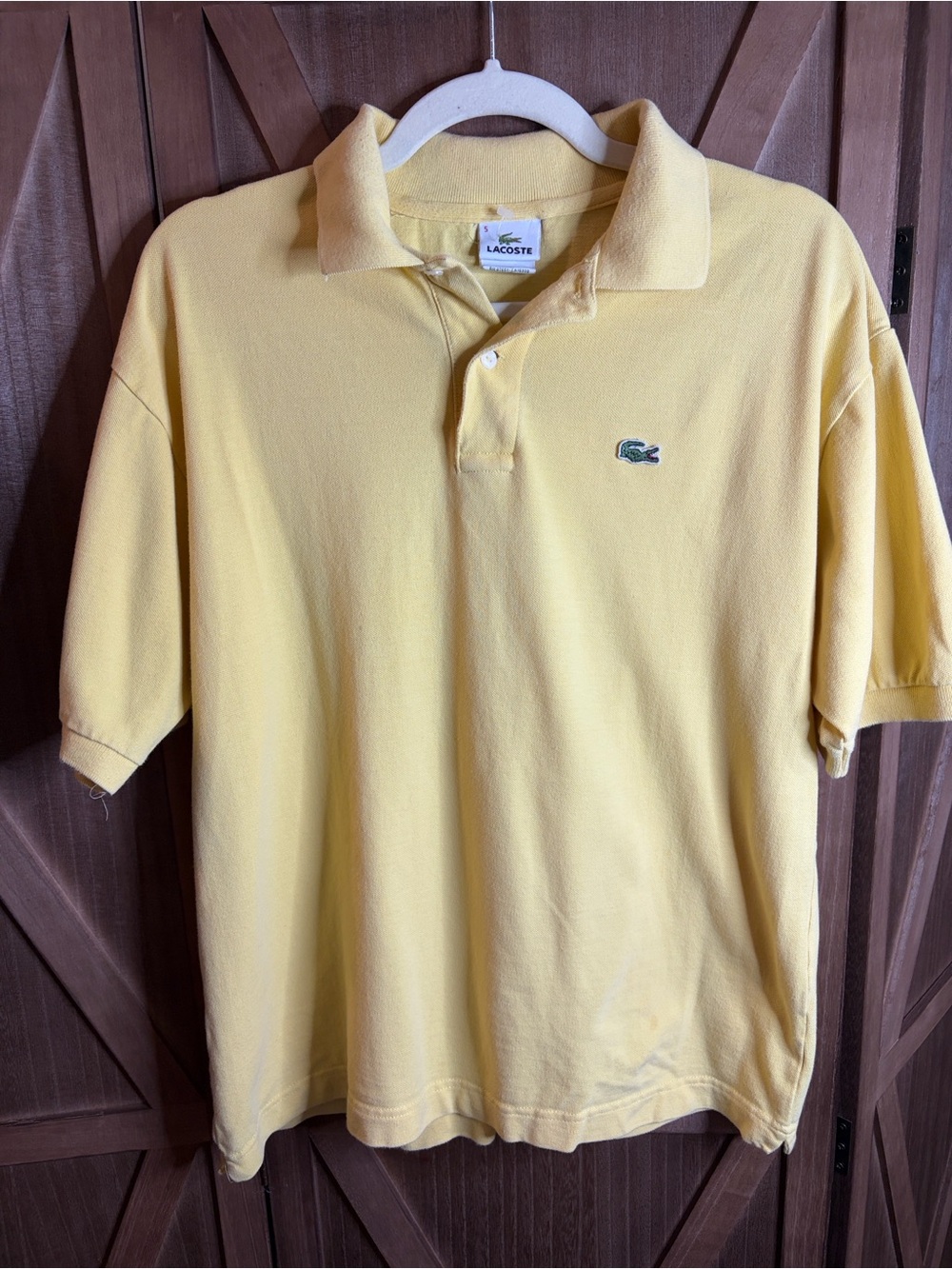 LACOSTE Yellow Classic Cotton Polo Shirt Short Sleeve SIZE LARGE